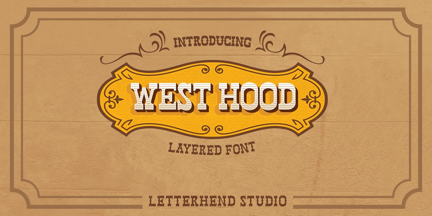 Beispiel einer West Hood Regular-Schriftart